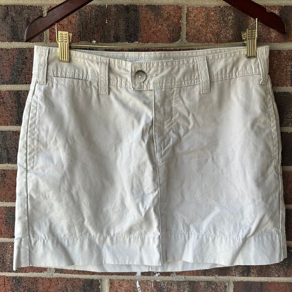 Sz 6 Y2K 2009 Gap Favorite Khaki Mini Skirt Preppy Academia Cleangirl Utility - Picture 1 of 5